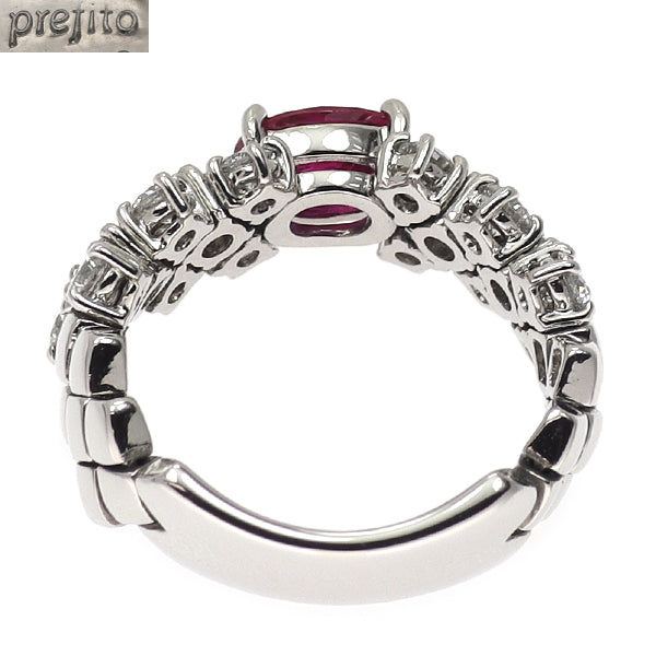 プレフィート Pt900 ルビー ダイヤモンド リング 0.88ct D0.98ct
