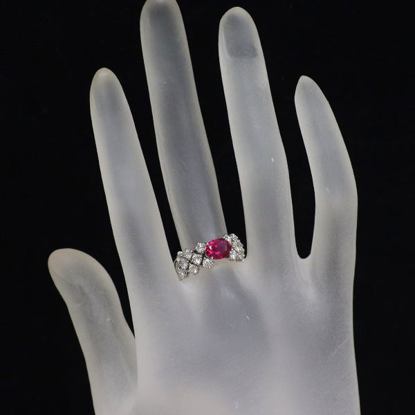プレフィート Pt900 ルビー ダイヤモンド リング 0.88ct D0.98ct