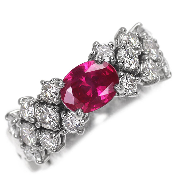 プレフィート Pt900 ルビー ダイヤモンド リング 0.88ct D0.98ct
