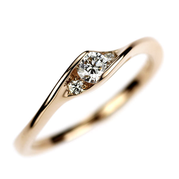 ロイヤルアッシャー K18PG ダイヤモンド リング 0.15ct D0.02ct