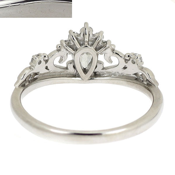 GSTV Pt950 ペアシェイプ ダイヤモンド リング 0.34ct D VVS1 D0.09ct ティアラ