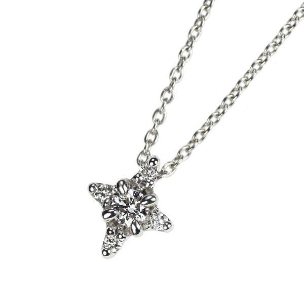 スタージュエリー K18WG ダイヤモンド ペンダントネックレス 0.09ct