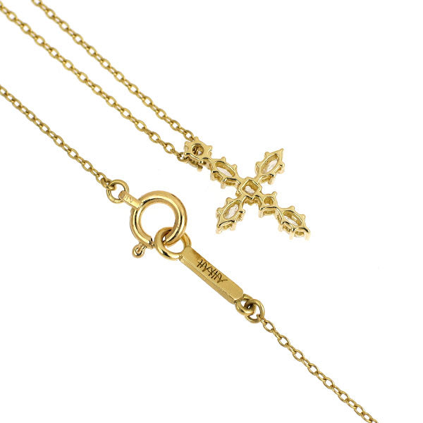 アーカー/ahkah K18YG ダイヤモンド ペンダントネックレス 0.14ct NNクロス
