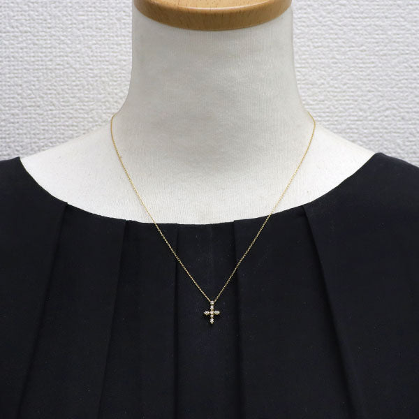 アーカー/ahkah K18YG ダイヤモンド ペンダントネックレス 0.14ct NNクロス