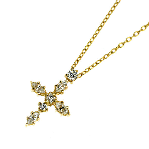 アーカー/ahkah K18YG ダイヤモンド ペンダントネックレス 0.14ct NNクロス