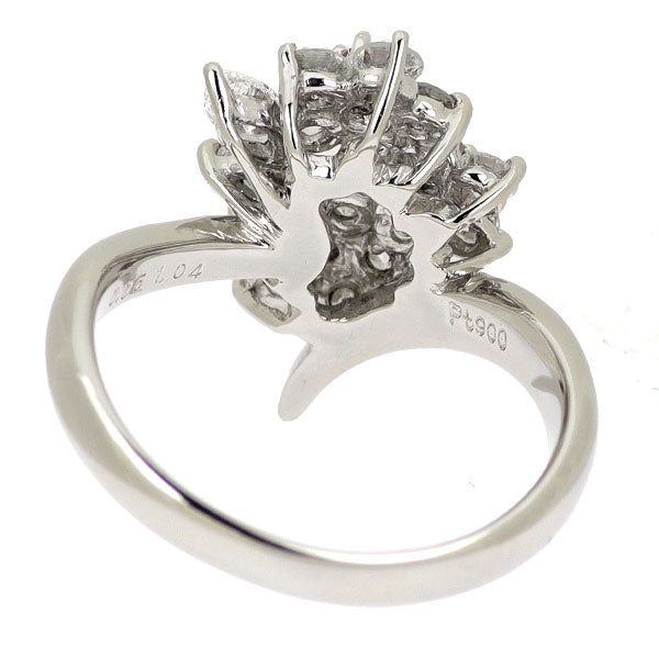 希少 Pt900 天然ピンク ダイヤモンド リング 0.05ct D1.04ct フラワー