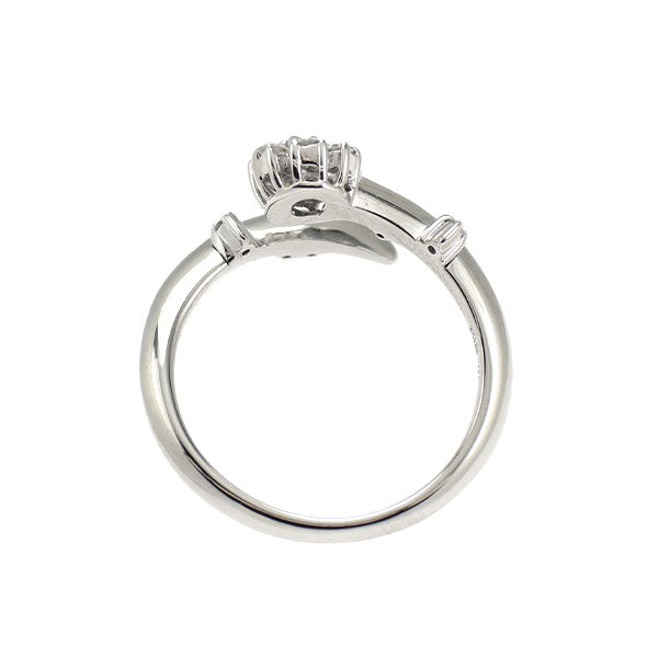K18WG ダイヤモンド リング 0.15ct ピンキー フラワー