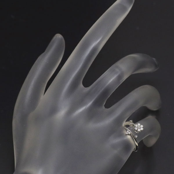 K18WG ダイヤモンド リング 0.15ct ピンキー フラワー