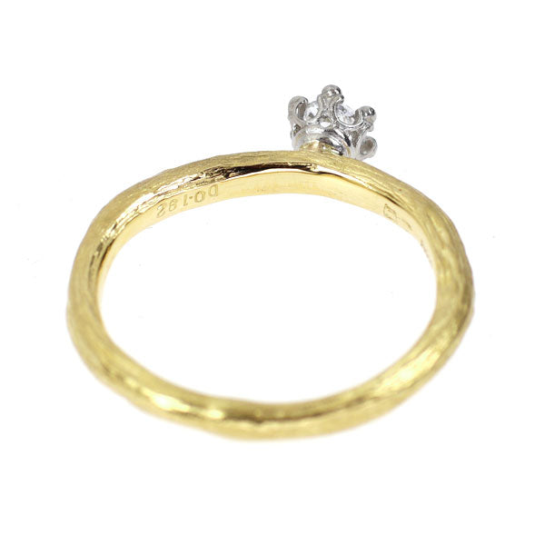 K18YG/ Pt900 ローズカット ダイヤモンド リング 0.192ct