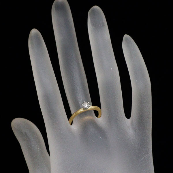 K18YG/ Pt900 ローズカット ダイヤモンド リング 0.192ct