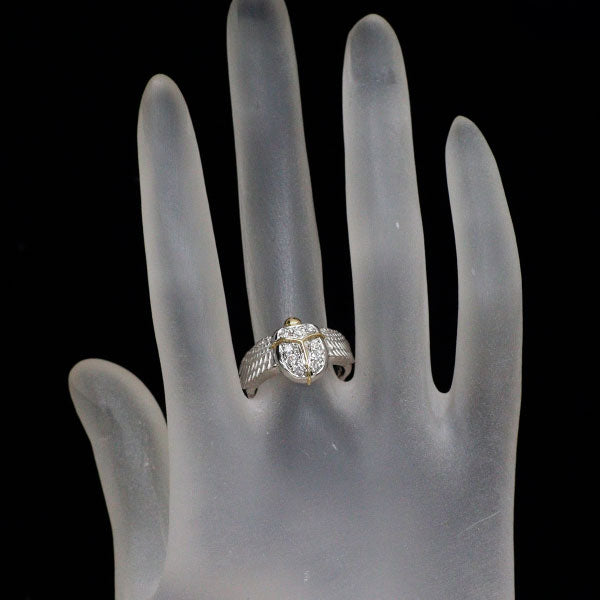 K18YG/ Pt900 ダイヤモンド リング 0.25ct スカラベ
