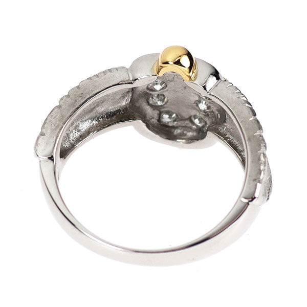 K18YG/ Pt900 ダイヤモンド リング 0.25ct スカラベ