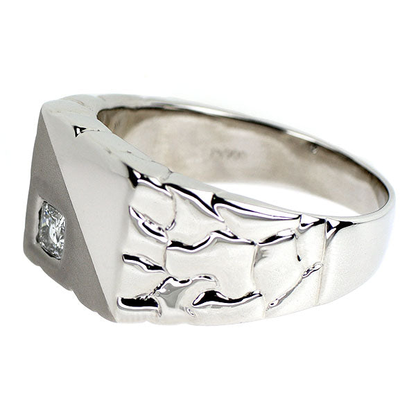Pt900 プリンセスカット ダイヤモンド リング 0.20ct 印台