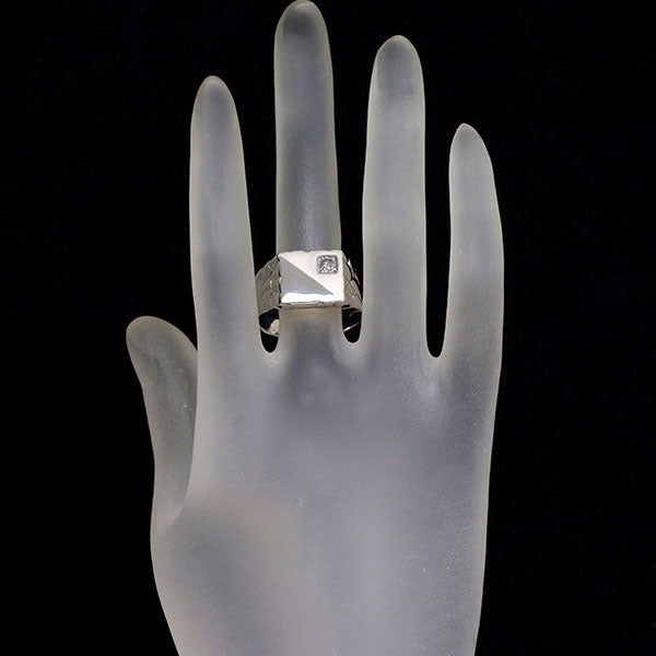 Pt900 プリンセスカット ダイヤモンド リング 0.20ct 印台
