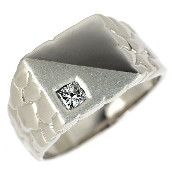Pt900 プリンセスカット ダイヤモンド リング 0.20ct 印台