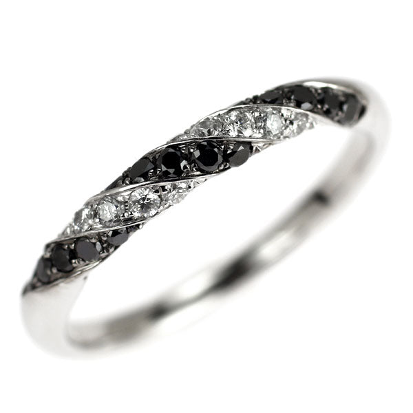 K18WG ブラック/カラーレス ダイヤモンド リング 0.19ct D0.11ct
