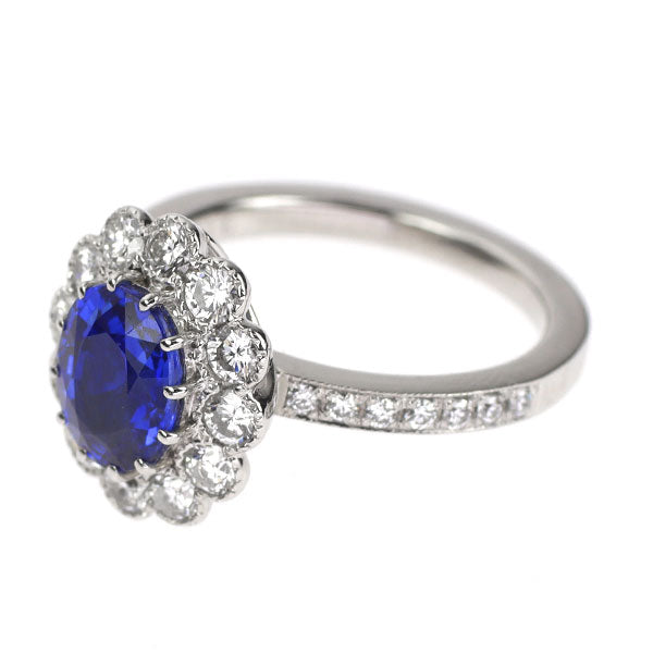 Pt900 マダガスカル産 非加熱サファイア ダイヤモンド リング 2.10ct D0.94ct