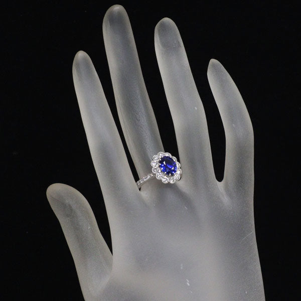 Pt900 マダガスカル産 非加熱サファイア ダイヤモンド リング 2.10ct D0.94ct