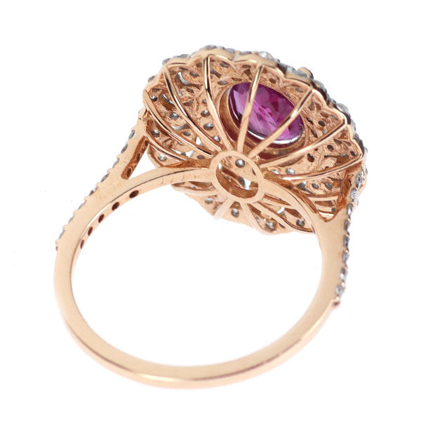 K18WG/PG ビルマ/ミャンマー産 非加熱ルビー ダイヤモンド リング 1.777ct D0.88ct