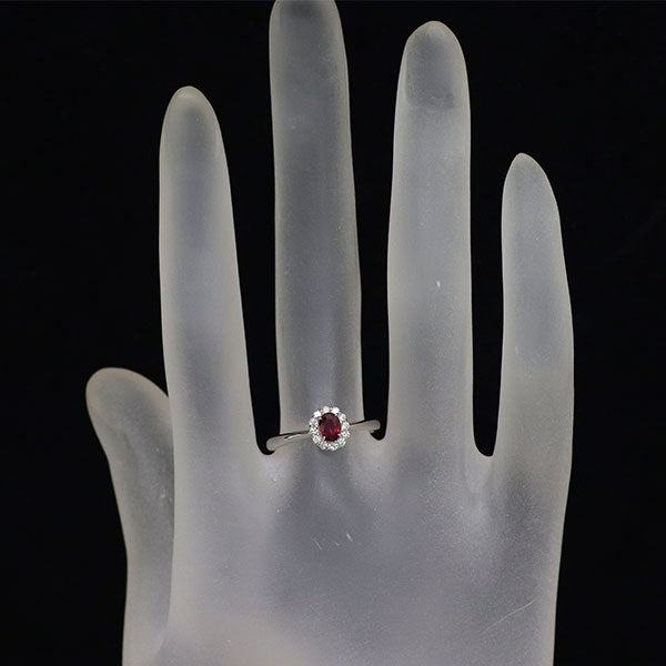 Pt950 ルビー ダイヤモンド リング 0.29ct D0.12ct