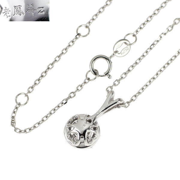老鳳祥 K18WG 多面カット ダイヤモンド ダイヤモンド ペンダントネックレス 0.27ct D0.09ct