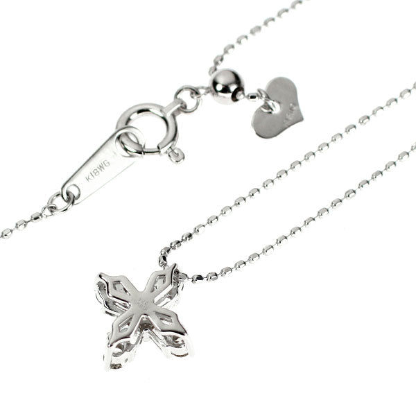 K18WG ダイヤモンド ペンダントネックレス 0.24ct クロス