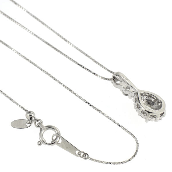 K18WG ペアシェイプ ダイヤモンド ペンダントネックレス 0.248ct D0.30ct
