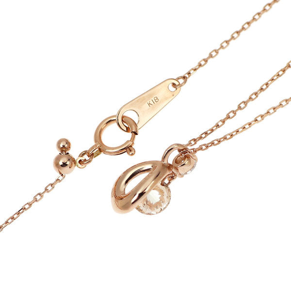K18PG ストリングホール ダイヤモンド ペンダントネックレス 0.41ct D0.07ct
