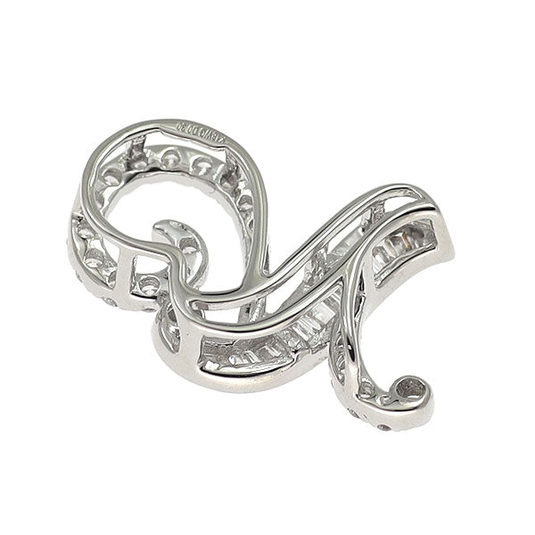 K18WG ダイヤモンド ペンダントトップ 0.30ct イニシャル「N」