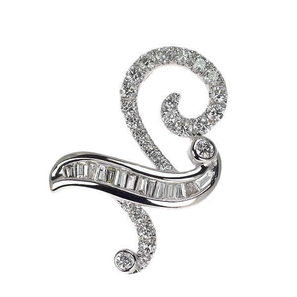 K18WG ダイヤモンド ペンダントトップ 0.30ct イニシャル「N」