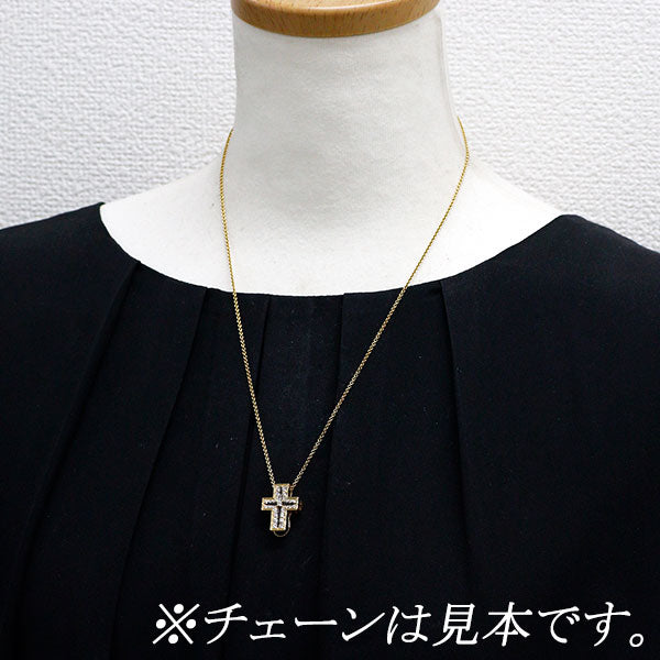 ゆきざき K18YG ダイヤモンド ペンダントトップ 0.61ct ダブルトップ クロス