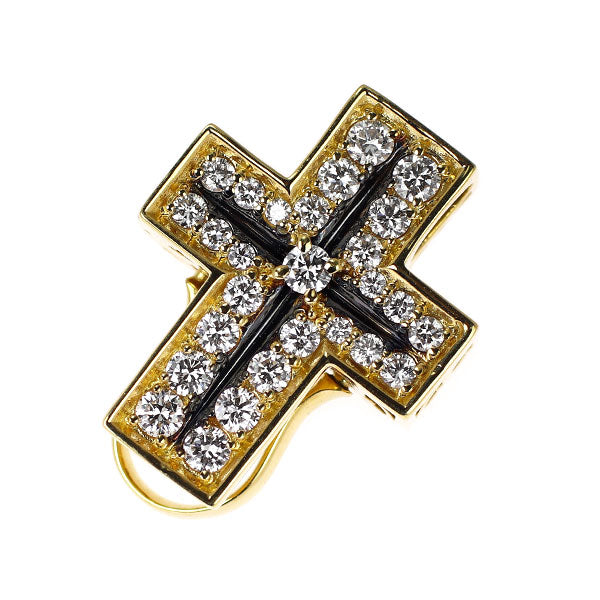 ゆきざき K18YG ダイヤモンド ペンダントトップ 0.61ct ダブルトップ クロス