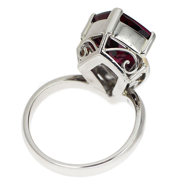 K18YG/ Pt900 ガーネット ダイヤモンド リング 5.19ct D0.10ct