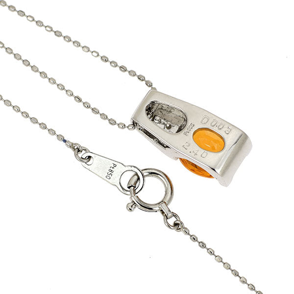 Pt900/ Pt850 スペサタイトガーネットダイヤモンド ペンダントネックレス 2.40ct D0.03ct