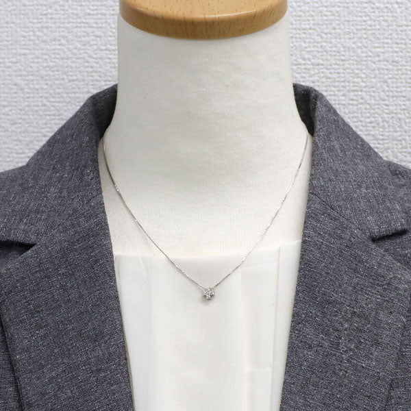 田崎真珠 K18WG ダイヤモンド ペンダントネックレス 0.10ct