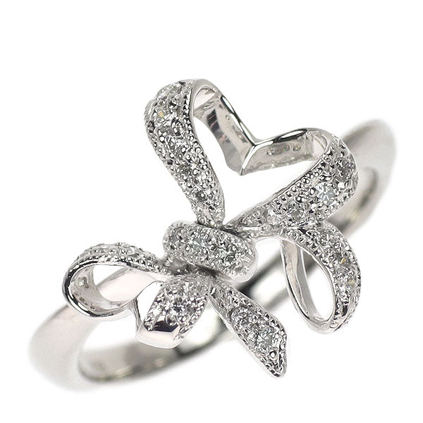 スタージュエリー K18WG ダイヤモンド リング 0.14ct リボン
