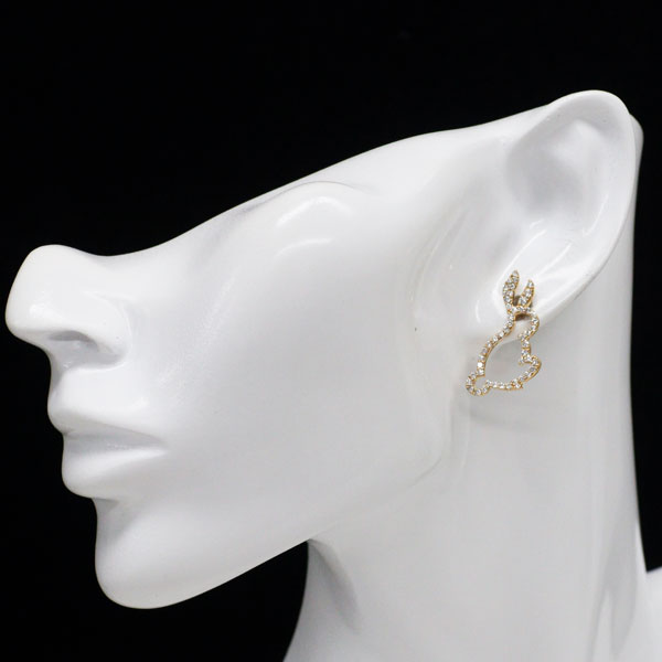 YON K10YG ダイヤモンド ピアス 0.50ct アニマル うさぎ 片方のみ