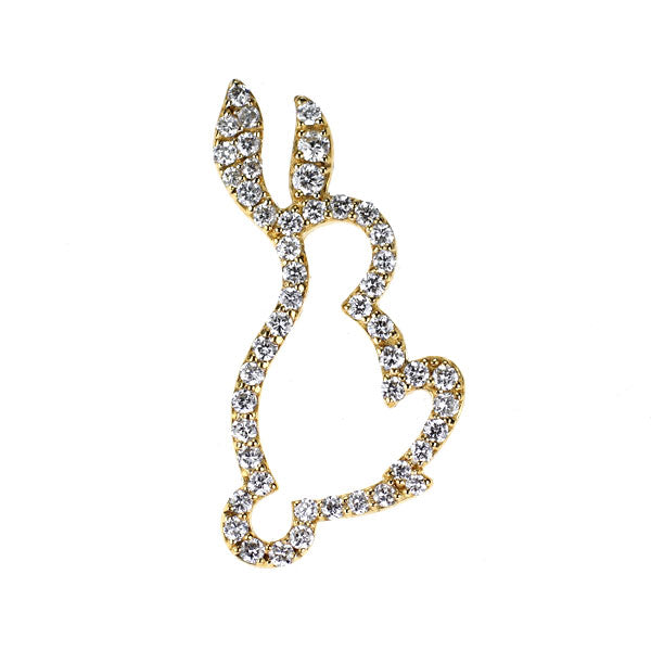 YON K10YG ダイヤモンド ピアス 0.50ct アニマル うさぎ 片方のみ