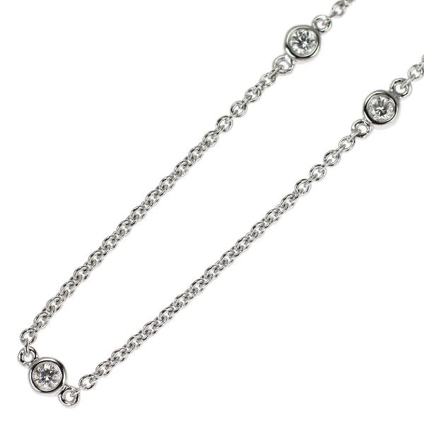 K18WG ダイヤモンド ネックレス 0.35ct ステーション