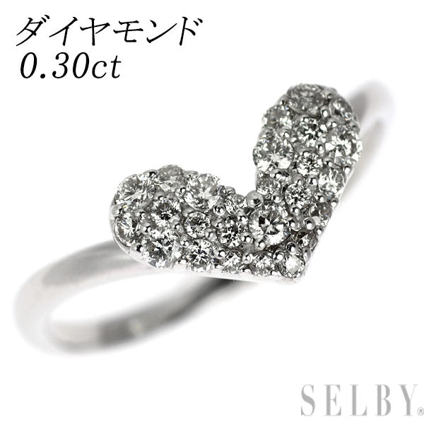 K18WG ダイヤモンド リング 0.30ct ハート
