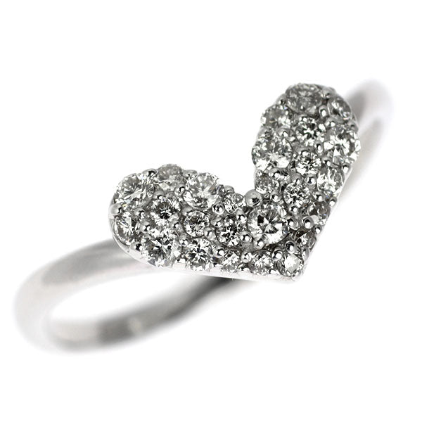 K18WG ダイヤモンド リング 0.30ct ハート