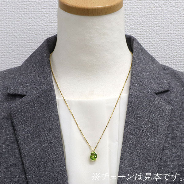 GSTV K18YG ペリドット ダイヤモンド ペンダントトップ 3.00ct D0.02ct