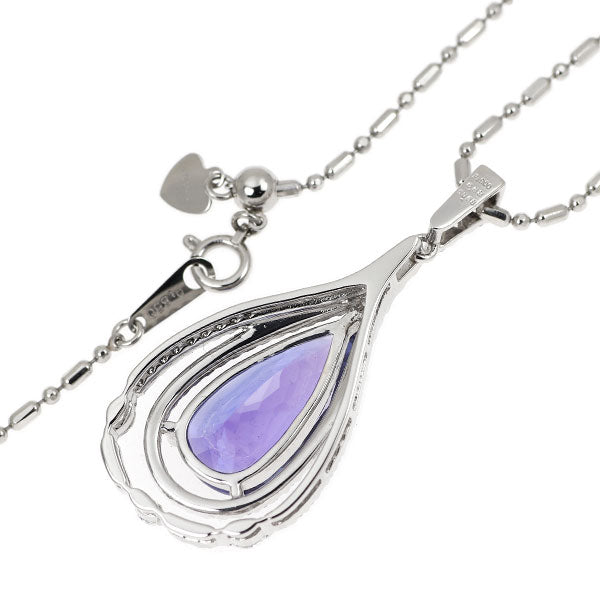 Pt900/ Pt850 タンザナイト ダイヤモンド ペンダントネックレス 6.68ct D0.68ct