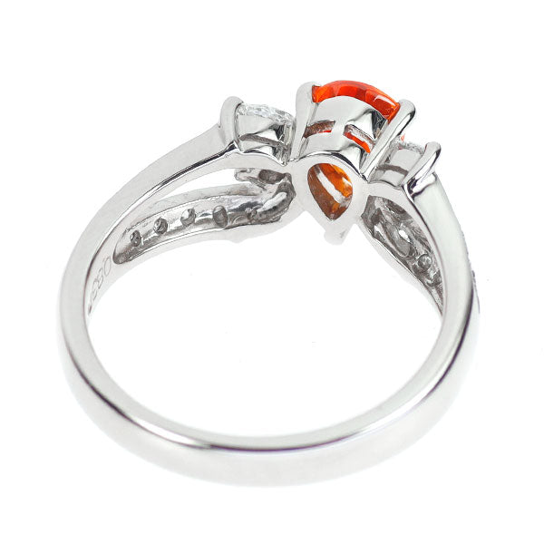 Pt900 スペサルティン ガーネット ダイヤモンド リング 0.83ct D0.40ct