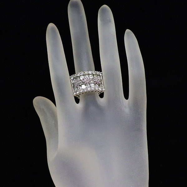Pt900 天然ピンク/カラーレス ダイヤモンド リング 4.53ct