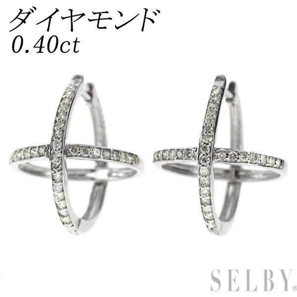 K18WG ダイヤモンド ピアス 0.40ct