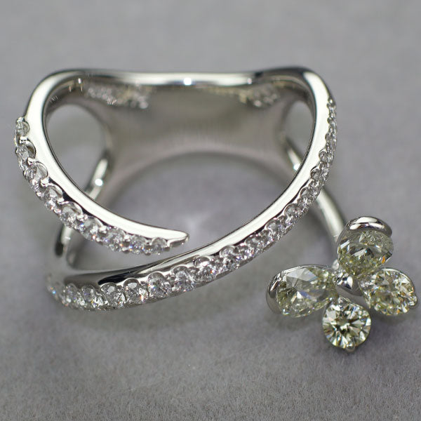 小寺智子 Pt900 ダイヤモンド リング YD0.75ct D0.44ct 蝶 春が動き出す