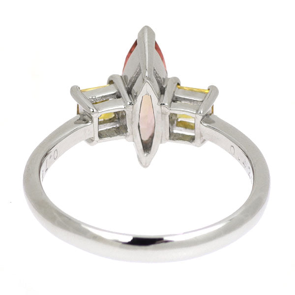 Pt900 インペリアルトパーズ イエローサファイア リング 0.737ct YS0.429ct