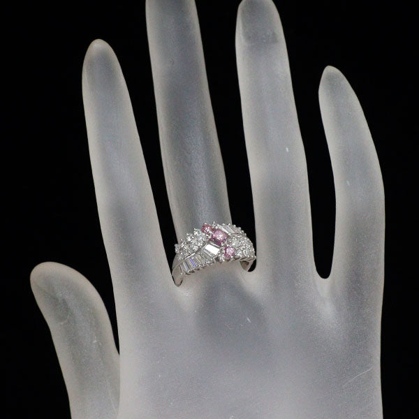 希少 Pt900 天然ピンク/カラーレス ダイヤモンド リング 0.54ct FIPP I1 / I2 D1.17ct
