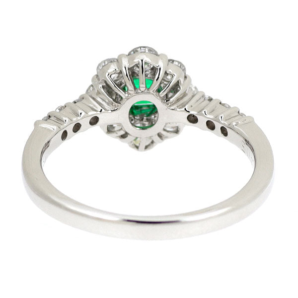 Pt900 エメラルド ダイヤモンド リング 0.17ct D0.68ct